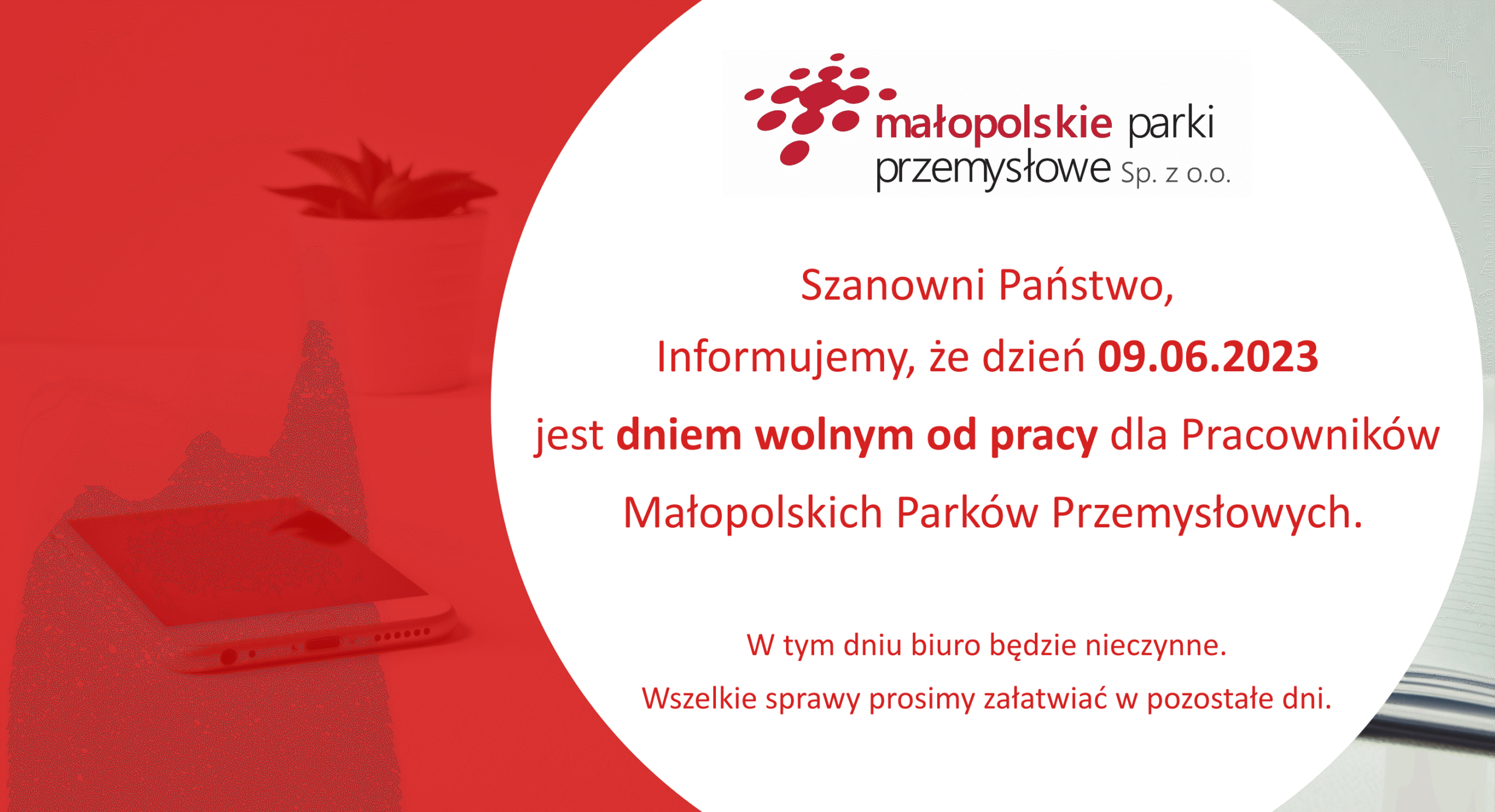 Dzień wolny – 09.06.2023!
